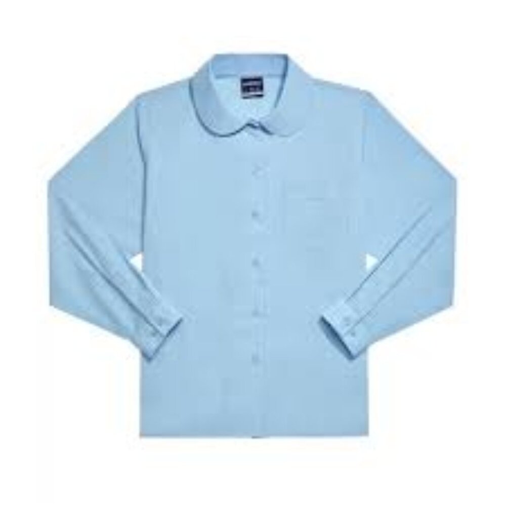 French Toast SE9384 Girls Long Sleeve Button Down Shirt Light Blue